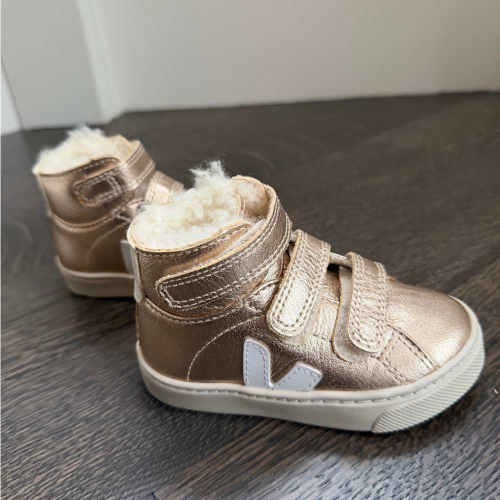 Veja Kids Metallic Gold Sneakers